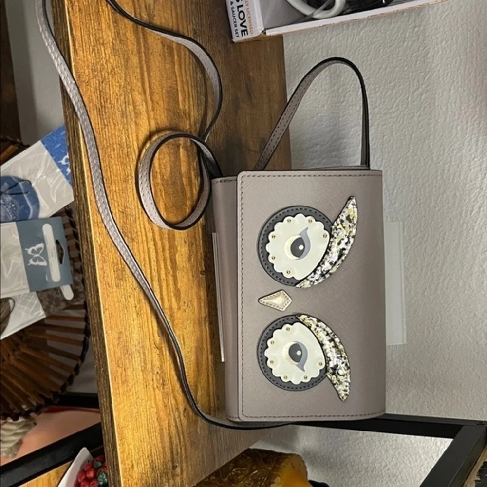 Kate Spade Gray Owl Crossbody Bag